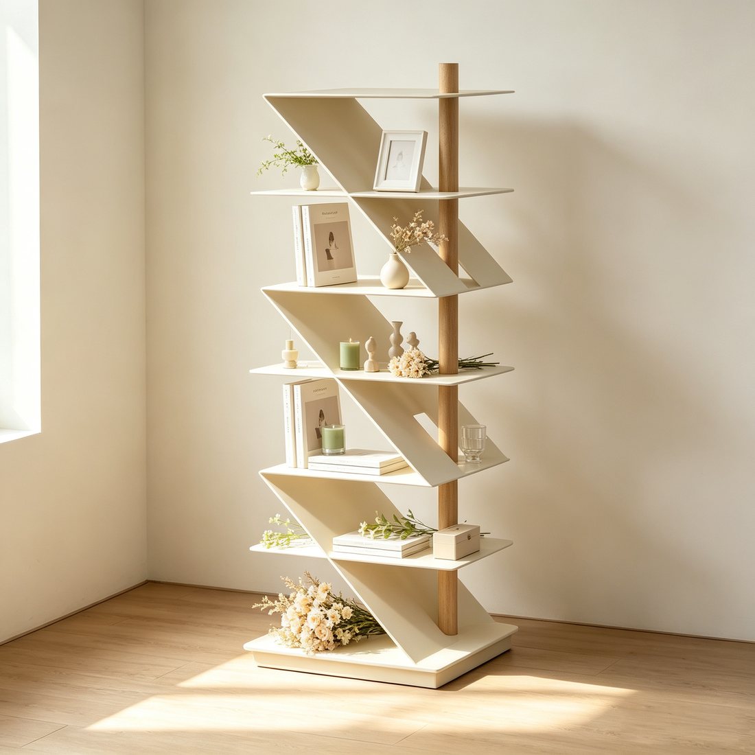 ステップ棚 wooden step shelf